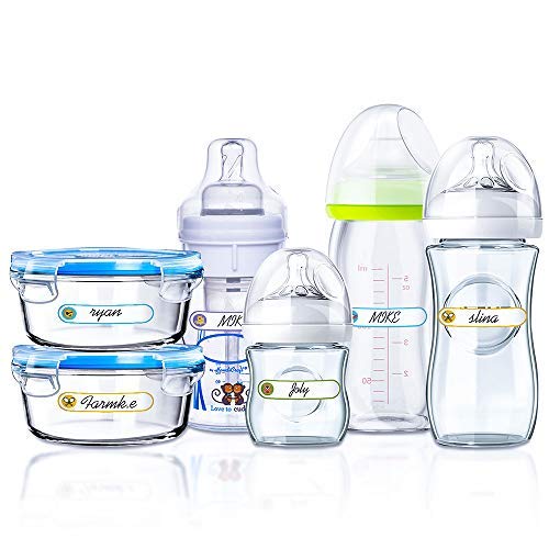 Baby Bottle Labels,Waterproof Stickers, Write-On Self-Laminating Name Labels for Daycare,School,Travel 128 Labels - Thumbnail 6