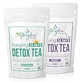 Detox Tea Combo: Best for Weight Loss, Natural Body Cleanse, Reduce Bloating. Morning Teatox with Green Tea, Oolong, Ginger and Night Tea with Rooibos, Senna, Juniper. 28 Day Detox By Afterglow Tea.