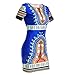 SKYHALO Women Traditional African Print Dashiki Bodycon Stretch Dress Oversized