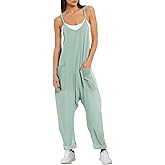 Ekouaer Womens Jumpsuit Sleeveless Casual Summer Overalls Jumpers Spaghetti Strap Baggy Long Pants Rompers with Pockets