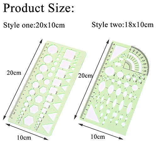 Professional Plastic Measuring Templates Geometric Rulers for Office and School, Building formwork, Drawings templates