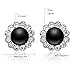 Black Erxtra Large Faux Pearl Clip on Earrings Antique Cute Flower Earrings for Women