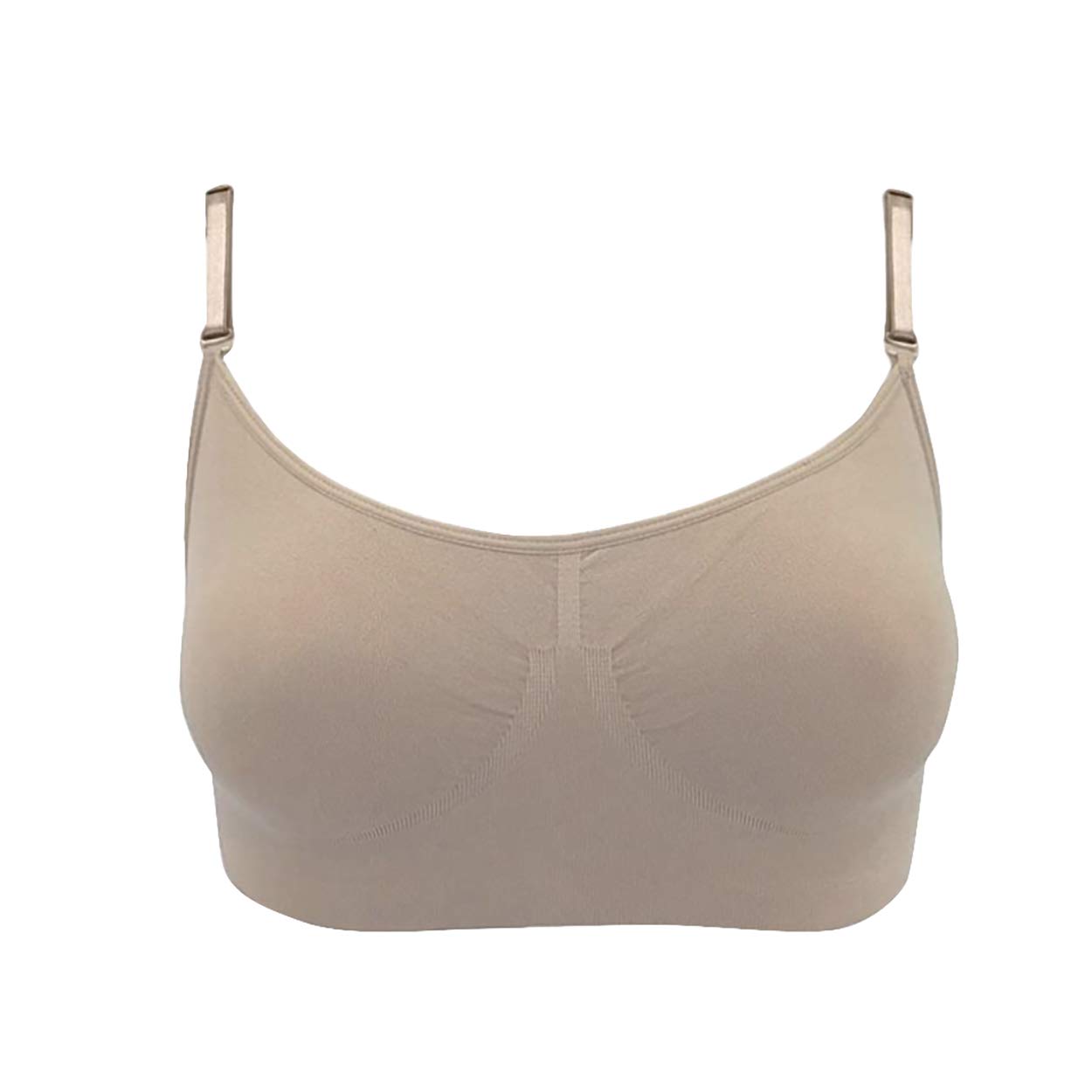 Silky Womans Dance Seamless Clear Back Bra - Nude Petite