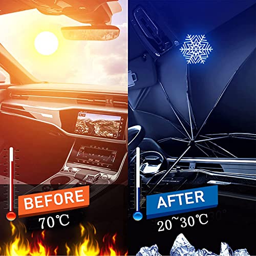 Parasol para Parabrisas de Coche,cubre sol para auto, Plegable Parasol Coche Delantero Protector con Anti UV Rayos, Parasol para Parabrisas Protección, Parasol para Parabrisas Automotriz Universal