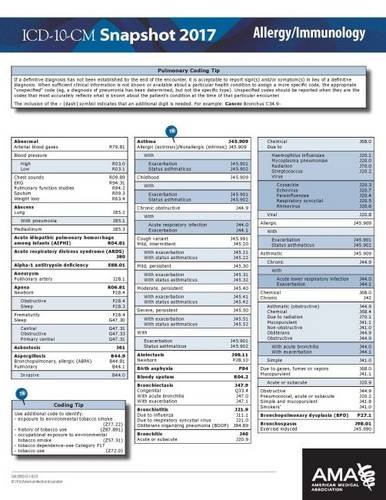 Download ICD-10-CM 2017 Snapshot Coding Card: Allergy / Immunology (ICD-10-CM 2017 Snapshot Coding Cards)