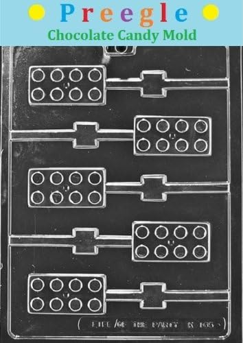 PLP-K165 Chocolate Candy Mold, Building Blocks Lollipop by PREEGLE