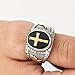 Christian Holy Cross Prayer Ring Stainless Steel Black Enamel Religious