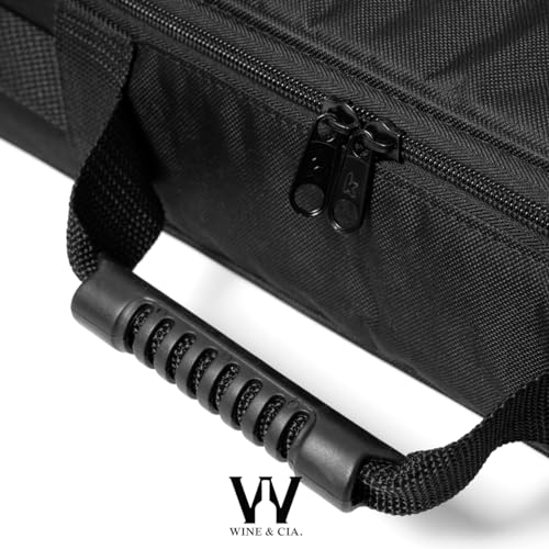 Bolsa Mala Para Transportar 6 Garrafas Vinho em Viagens Com Espuma De Proteção Anti Shock Wine & Companhia (Preto)