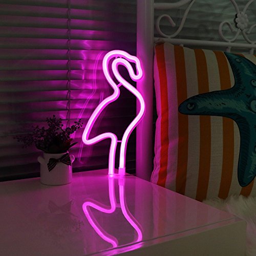 Flamingos Signs Wall LED Neon Light, Decor Night Lamp for Chistmas, Wedding Birthday Party & Bedroom