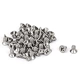 uxcell M3x5mm Phillips Flat Countersunk Head Machine Screws Silver Tone 50pcs