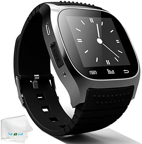 Bluetooth Smart Watch Touch Screen Smartwatch Pedometer Unlocked Wristwatch Fitness Tracker for Android Samsung Galaxy S9 S8 S7 S6 S5 Note 8 5 4 J7 J5 Motorola iPhone 8 7 6S X 5S Men Women Kids Black