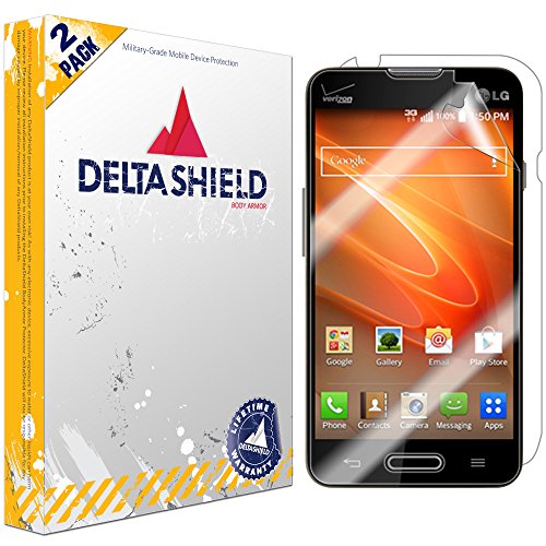 LG Optimus Exceed 2 Screen Protector, DeltaShield BodyArmor Full Coverage Back + Front Screen Protector for LG Optimus Exceed 2 Military-Grade Clear HD Anti-Bubble Film [2-Pack] - Thumbnail 5