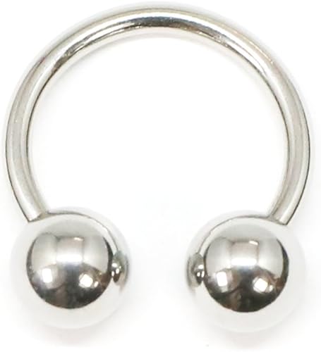 Amazon サーキュラーバーベル 14g 1 6mm 内径12mm ボール6mm ボディピアス 軟骨ピアス イヤーロブ へリックス 軟骨ピアス ダイス トラガス ニップル バーティカルリップ セプタム ジュエリー 通販