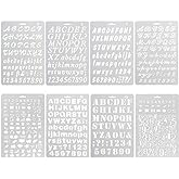 8Pcs Plastic Letter Stencil, Alphabet Stencils Plastic Lettering Number Guide Set for DIY Craft Spraying Painting Drawing Dia