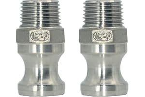 VARMHUS F Trash Pump Adapter Male Camlock x Male Pipe Threads Stainless Steel 316 (1/2")