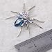 Dazzling Spider Clip Pin Brooch w/Rhinestone - Blue