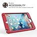 MoKo Case Fit iPad Mini 4 - Silicone + Black Hard Polycarbonate Protector Cover Case with Foldable Stand & Built-in Screen Protector/Bumpers Fit Apple iPad Mini 4 2015 Tablet, RED