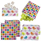 Set of 6 Reusable Kids Sandwich & Snack Bags By One Step Ahead Cloth Zipper Seal