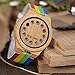 BOBO BIRD A01 Mens Bamboo Wooden Watch Colorful Band Special 10 Holes Dial Design