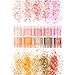 Laza 12 Colors Glitter Nail Art Acrylic Nails Powder Mixed Sequins Iridescent Flakes Ultra-Thin Paillette Sparkles Tips Chunky Box for Cosmetic Face Eyes Body Hair - Pastel Tangerine