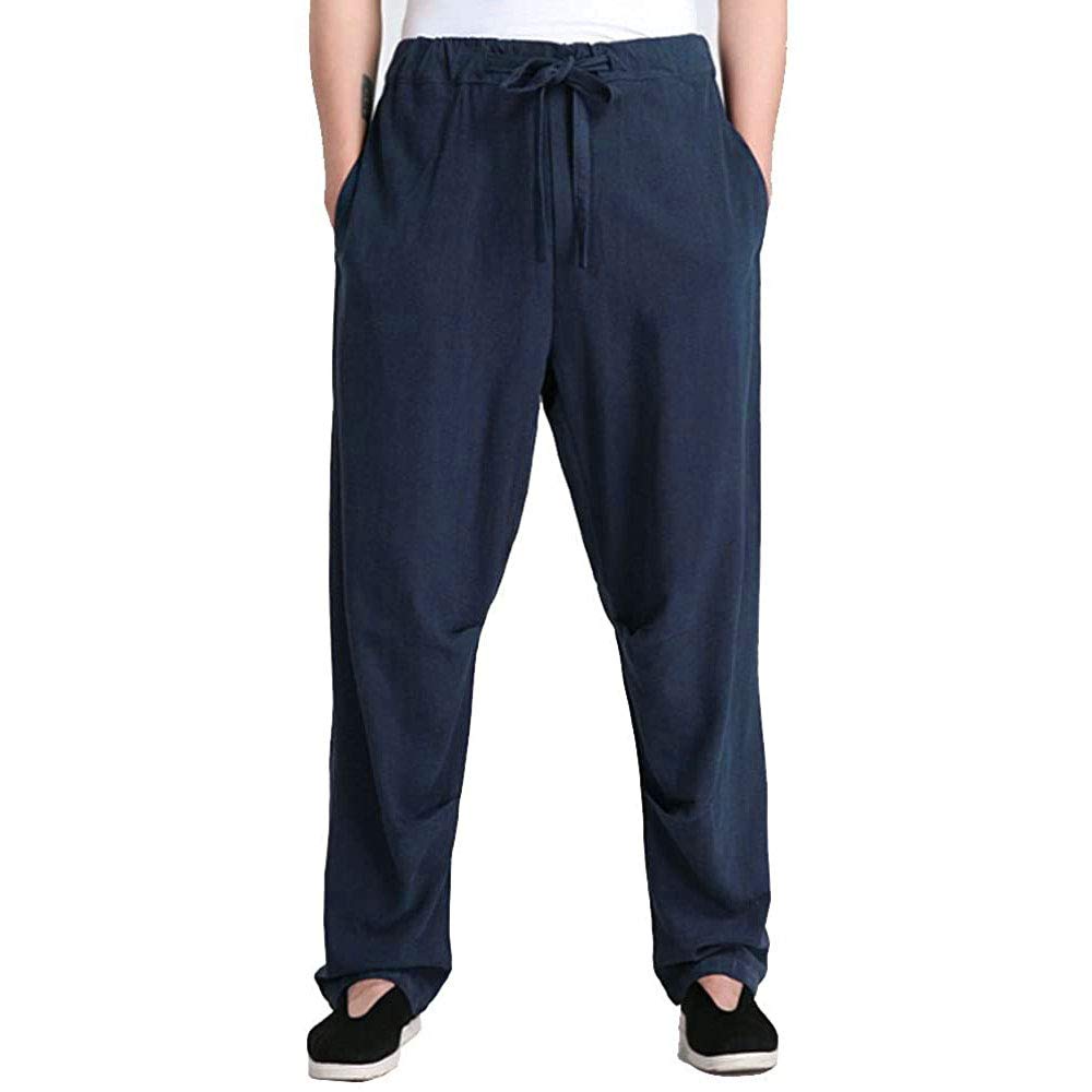 ZooBoo Men's Martial Arts Pants Kung Fu Linen