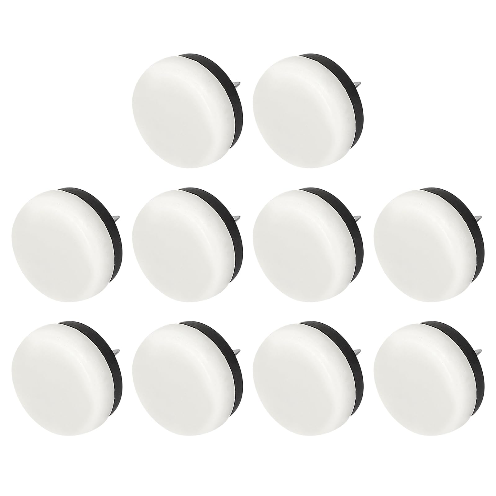 METALLIXITY Furniture Feet Nail (24mm/0.94in) 20Pcs, Plastic Round Chair Glides Sliders - for Chairs Sofa Furniture Sliders Protector Pad, White+Black