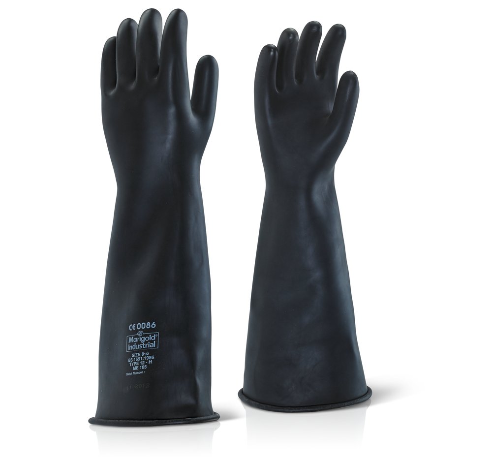 INDUSTRIAL LATEX HEAVY WEIGHT 17" GAUNTLET BLACK 09