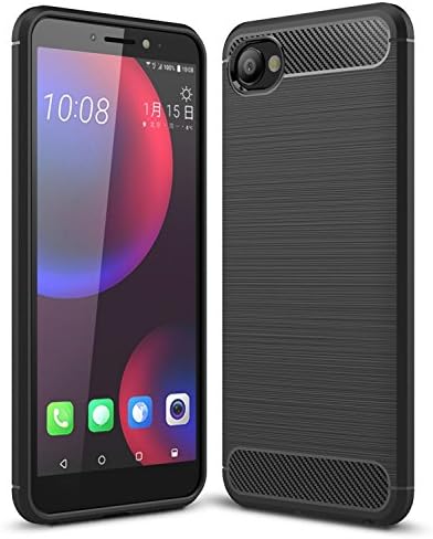 Zokney Lightweight Soft TPU Shockproof Armor Textured Pattern Case for HTC Desire 12 Plus (Metallic Black)