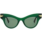 Bottega Veneta Cat Eye Sunglasses Green Luxury Eyewear Made In Japan Acetate Frame Designer Fashion for Everyday Luxury