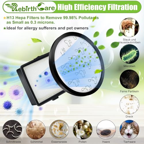 Rebirthcare ZR006001 Vacuum Cleaner Filters for Rowenta X-Trem Power Cyclonic/Silence Force Cyclonic RO69xx RO72xx RO6924EA RO6931EA RO7266EA RO7260EA RO7212EA Filter Accessories