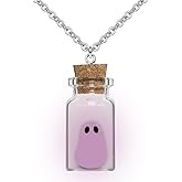 TKHLT Purple Ghost Necklace,Ghost in a Bottle Necklace, Glow in The Dark The Adopt a Ghost Pendent Halloween Party Jewelry for Women and Men