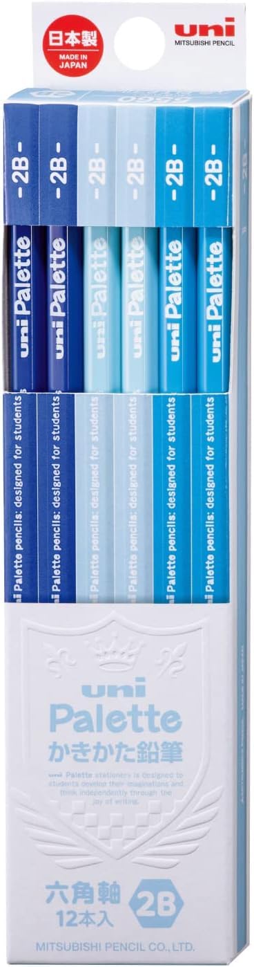 三菱鉛筆 かきかた鉛筆 ユニパレット 2B かきかた パステルブルー 1ダース K55602B商品画像