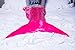 PixieCrush Mermaid Tail Blanket for Teenagers/Adults & Kids Thick, Plush Super Comfy Fleece Snuggle Blanket with Double Stitching, Keep Feet Warm (Large, Shiny Pink)