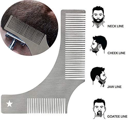 Beard Shaping Tool with Inbuilt Comb for Perfect Line up & Edging Works with Any Beard Razor Electric Trimmers or Clippers Beard Shaping Tool & Styling Template