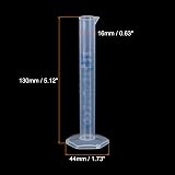 sourcing map 10ml Graduated Cylinder Plastic Test Tube Beaker Hex Base 10Pcs view 2