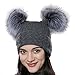 URSFUR Unisex Autumn Knit Wool Beanie Hat Women Winter Hat with Ball Pom Pom