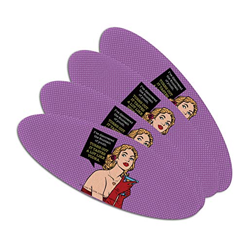 Discovered Fountain of Youth Tastes Like Vodka Funny Humor Double-Sided Oval Nail File Emery Board Set 4 Pack