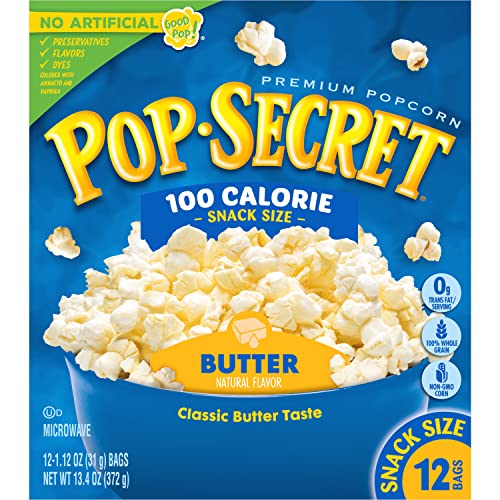Pop Secret Microwave Popcorn, 100 Calorie Butter Flavor, 1.12 Oz Snack