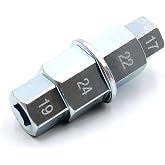 Hex Axle Tool for Motorcycle Front Axle Wheel | Hex Allen Axle Spindle Tool,Socket Adapter Tool, 3/8 Inch 17mm 19mm 22mm 24mm,Silver