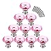 Cabinet Knobs,YIFAN 10Pcs 30mm Crystal Glass Diamond Shape Cabinet Knobs Cupboard Drawer Pull Handles - Pink