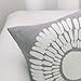 HWY 50 Grey Gray Decorative Throw Pillow Covers 18x18 Inch (1 Piece), Modern Embroidered Cotton Farmhouse Cushion Cover Pillow Case for Couch Living Room Bed Sofa, Sunflower