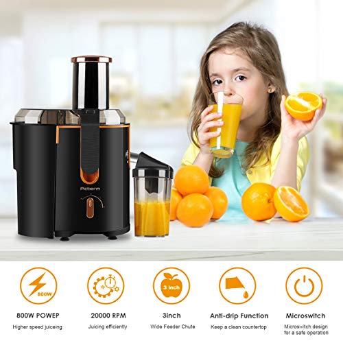 picberm Juicer Extractor Picberm Wide Mouth Juicer Machines, 3 Speed