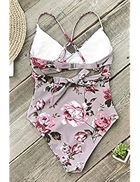 CUPSHE traje de baño de una pieza con estampado floral rosa malva para dama