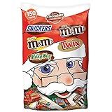 SNICKERS, M&M'S, TWIX & MILKY WAY Christmas Candy Minis & Fun Size Variety Mix 55.2-Ounce Bag 150 Pieces