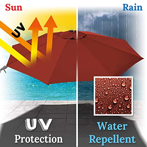 BenefitUSA Replacement Canopy Top Cover for 11.5' Rome Cantilever Patio Umbrella Outdoor Sunshade (Red)