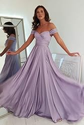 PEIYJYUSP Baby Blue Off Shoulder Bridesmaid Dresses