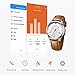 Famar Activity Tracking Waterproof Smart Watch,Built-in Bluetooth and Fitness Tracker, Stainless Steel Watchcase and Leather Watchband, Compatible with iPhone and Android Smartphones-Silver Color