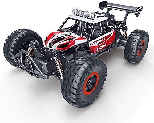 RC Car, SPESXFUN Newest 2.4 GHz High Speed Remote Control Car 1/16 Scale Off Road RC Trucks with Two Rechargeable Batteries, Racing Toy Car for All Adults and Kids(Red)