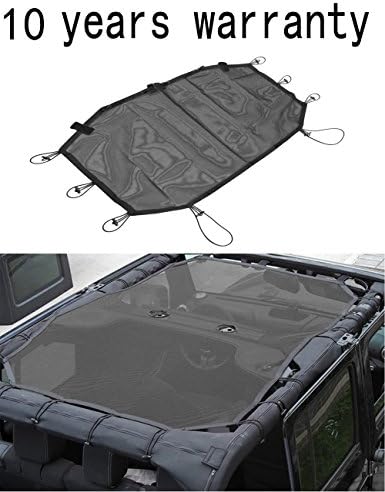 Jeep Wrangler Best Shade Mesh Bikini Soft Top Cover Black 4-Door（2007-2018）JKU Sahara Sport Rubicon X &amp; Unlimited 10 Year Warranty