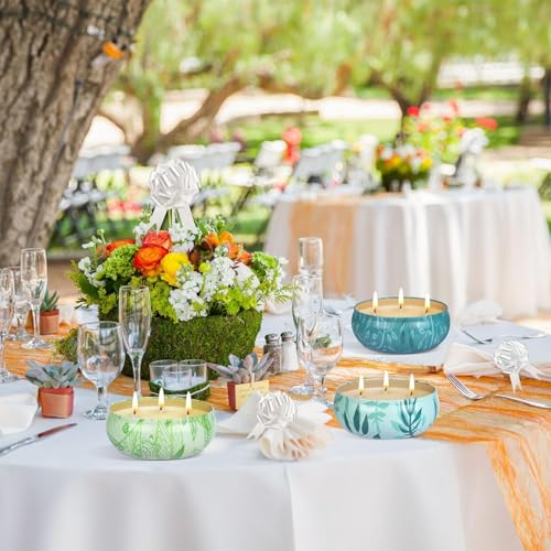 Citronella Candle Outdoor Large, 36 oz Citronella Candles Outdoor, Outdoor Candles Lemon Garden with 3 Wick, Natural Soy Wax Candles Set for Garden, Camping, Patio, Picnic, Pool, Summer Gift